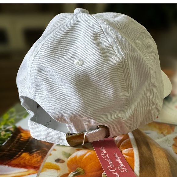 EMBROIDERED “PARIS” VINTAGE WASHED COTTON BASEBALL CAP Women’s Hat - Picture 5 of 5